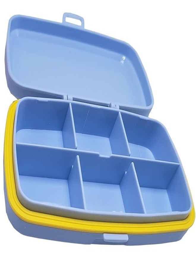 CLICKSWIFT علبة تخزين أدوية محمولة من CLICKSWIFT بستة أقسام، مثالية للفيتامينات والأدوية، ومنظم يومي لحبوب الفيتامينات، مناسبة للمنزل والمكتب، حقيبة إسعافات أولية، علبة حبوب للجيب أو الحقيبة، متعددة الألوان، قطعة واحدة - Image 4